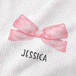Personalized 100% Cotton Pink Coquette Bow Kitchen Towel with Name Super Absorbent Housewarming Gift for Family