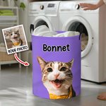 Personalized Waterproof Pet Portrait Oil Painting Laundry Storage Basket with Name and Handle  Birthday Gift for Pet Lover