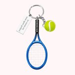Porte-Clés Personnalisé avec Gravure Accessoire Mini Raquette et Balle de Tennis Mignionne Cadeau Anniversaire pour Homme Amateur de Tennis