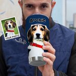 Personalized Mutil-color Oil Painting Pet Photo 30oz Tumbler with Name Birthday Anniversary Gift for Pet Lover