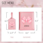 Personalisierte Multicolor PU Leder Coquette Bogen Passport Cover Gepäckanhänger Set mit Namen Jahrestag Geburtstag Geschenk für Sie