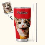 Personalized Mutil-color Oil Painting Pet Photo 30oz Tumbler with Name Birthday Anniversary Gift for Pet Lover