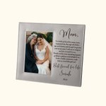 Personalized Mother of the Bride Poem Leather Photo Frame with Folding Stand and Hanger Wedding Thank You Gift for Mom