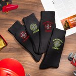 Chaussettes en 100% Coton Respirable Personnalisées avec Ville Nom et Logo du Service des Pompiers Cadeau Anniversaire Fin d'Études pour Pompier