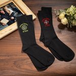 Chaussettes en 100% Coton Respirable Personnalisées avec Ville Nom et Logo du Service des Pompiers Cadeau Anniversaire Fin d'Études pour Pompier
