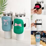 Sac à Bouteille Personnalisé avec Nom Pochette à Motif Nœud Papillon pour Bouteille Gobelet Boucle Réglable Cadeau pour Amateur de Sport