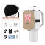 Henkilökohtainen vaaleanpunainen Coquette keula nimi vedenpitävä vesipullo pussi laukku säädettävä solki Stanley Cup tarvikkeet syntymäpäivälahja häne