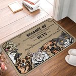Personalized Beware of Pet My Intensely Friend 1-6 Pet Images Floor mat Door Mat with Name Housewarming Anniversary Gift for Pet Lover