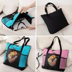 Sac en Toile Personnalisé avec Nom Sac avec Pochettes en Maille Cadeau Anniversaire Fête des Mères pour Grand-Mère Maman