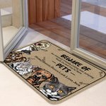 Personalized Beware of Pet My Intensely Friend 1-6 Pet Images Floor mat Door Mat with Name Housewarming Anniversary Gift for Pet Lover