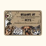 Personalized Beware of Pet My Intensely Friend 1-6 Pet Images Floor mat Door Mat with Name Housewarming Anniversary Gift for Pet Lover