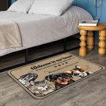 Personalized Welcome to Our House Door 1-6 Pet Images Floor Mat with Name Housewarming Anniversary Gift for Pet lover