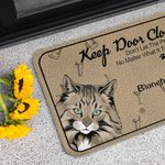 Personalised Keep Door Closed 1-6 Pet Images Floor Mat Door Mat with Name Housewarming Anniversary Gift for Pet Lover