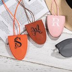 Personalized Leather Magnetic Glasses Clip Lanyard with Name or Initial Birthday Gift for Travel Lover
