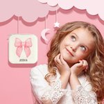 Personalizado Coquette rosa lindo arco de la PU de cuero caja de joyería con el nombre del Día del Niño Cumpleaños de regalo para ella