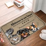 Personalized Welcome to Our House Door 1-6 Pet Images Floor Mat with Name Housewarming Anniversary Gift for Pet lover