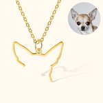 Personalisierte Hund Katze Ohren Umriss Halskette Zeichnung Anhänger Schmuck Geburtstag Geschenk für Tierliebhaber Besitzer