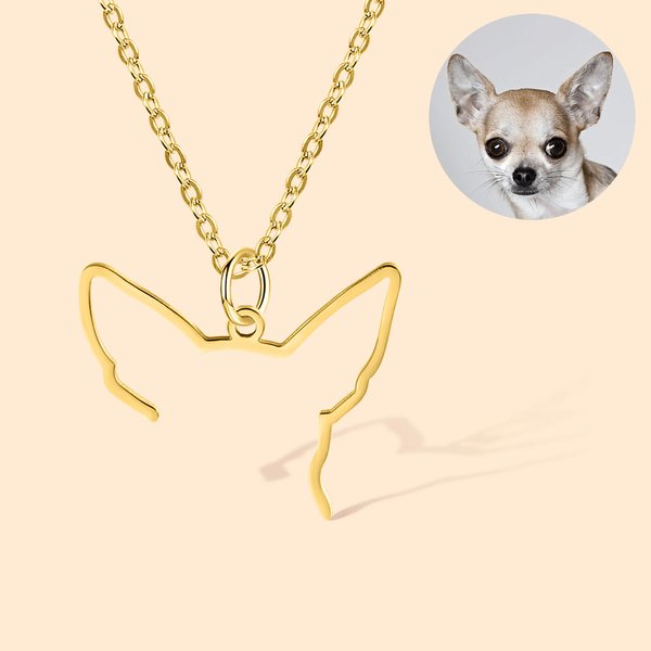 Personalisierte Hund Katze Ohren Umriss Halskette Zeichnung Anhänger Schmuck Geburtstag Geschenk für Tierliebhaber Besitzer