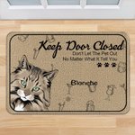 Personalised Keep Door Closed 1-6 Pet Images Floor Mat Door Mat with Name Housewarming Anniversary Gift for Pet Lover