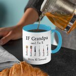 Personalised If Grandpa Dad Can't Fix It We're All Screwed Repair Tool Theme 11oz Ceramic Mug with 1-12 Names Birthday Father's Day Gift for Family