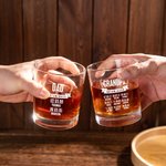 Papa personalizzato stabilito 10 oz Whiskey Glass con 1-8 date Compleanno Festa del Papà Regalo per papà nonno
