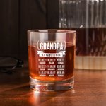 Papa personalizzato stabilito 10 oz Whiskey Glass con 1-8 date Compleanno Festa del Papà Regalo per papà nonno