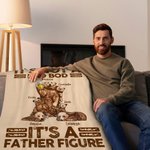 Couverture Douce Personnalisée avec 1-7 Noms d'Enfants Ours Papa et Bébé Cadeau de Fête des Pères pour Papa