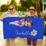 Personalized Multicolor Birth Flower Cartoon Women Girl Soft Quick Dry Beach Towel with Name Vacation Beach Accessories Gift for Friend