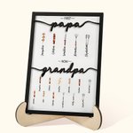 Personalizado Primer Papa Ahora Abuelo Barbacoa Marco de la placa de madera Signo con el nombre del niño Día del Padre Cumpleaños Regalo para Papá Abu