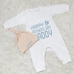 Feliz Día del Padre Personalizado 100% Algodón Conjunto de Pelele para Bebé con Gorro y Guantes Regalo de Celebración del Día del Padre para Recién Na