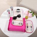 Borsa da toilette impermeabile personalizzata con gancio e scomparti multipli Regalo di viaggio portatile per le donne