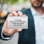 Tarjeta monedero personalizada con foto, nombre y texto Regalo de cumpleaños para el Día del Padre