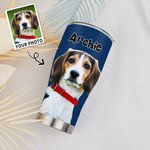 Personalisierte Multi-Color-Ölmalerei Haustier Porträt 30oz Becher mit Namen und Strohhalm Geburtstag Geschenk für Tierliebhaber