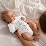 Personalized Wreath Elephant Our First Mother's Day 100% Cotton Baby Onesies and T-shirt with Name Mother's Day Birthday Gift for Kid Mom