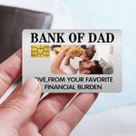 Tarjeta monedero personalizada con foto, nombre y texto Regalo de cumpleaños para el Día del Padre