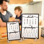 Personalizado Primer Papa Ahora Abuelo Barbacoa Marco de la placa de madera Signo con el nombre del niño Día del Padre Cumpleaños Regalo para Papá Abu