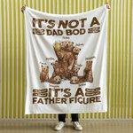 Couverture Douce Personnalisée avec 1-7 Noms d'Enfants Ours Papa et Bébé Cadeau de Fête des Pères pour Papa