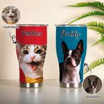 Personalisierte Multi-Color-Ölmalerei Haustier Porträt 30oz Becher mit Namen und Strohhalm Geburtstag Geschenk für Tierliebhaber