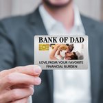 Tarjeta monedero personalizada con foto, nombre y texto Regalo de cumpleaños para el Día del Padre