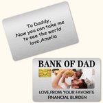 Tarjeta monedero personalizada con foto, nombre y texto Regalo de cumpleaños para el Día del Padre