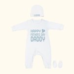 Feliz Día del Padre Personalizado 100% Algodón Conjunto de Pelele para Bebé con Gorro y Guantes Regalo de Celebración del Día del Padre para Recién Na