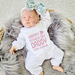 Feliz Día del Padre Personalizado 100% Algodón Conjunto de Pelele para Bebé con Gorro y Guantes Regalo de Celebración del Día del Padre para Recién Na