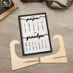 Personalizado Primer Papa Ahora Abuelo Barbacoa Marco de la placa de madera Signo con el nombre del niño Día del Padre Cumpleaños Regalo para Papá Abu