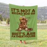 Couverture Douce Personnalisée avec 1-7 Noms d'Enfants Ours Papa et Bébé Cadeau de Fête des Pères pour Papa