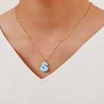 Pendentif Personnalisé avec Initiale Collier à Lettre Bubble Macaron 3D Cadeau Anniversaire Fête pour Femme