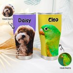 Personalisierte Multi-Color-Ölmalerei Haustier Porträt 30oz Becher mit Namen und Strohhalm Geburtstag Geschenk für Tierliebhaber