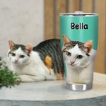 Personalisierte Multi-Color-Ölmalerei Haustier Porträt 30oz Becher mit Namen und Strohhalm Geburtstag Geschenk für Tierliebhaber