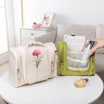 Borsa da toilette impermeabile personalizzata con gancio e scomparti multipli Regalo di viaggio portatile per le donne