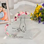 Plaque de coeur en acrylique avec 1 à 8 noms Cadeau de fête des mères pour maman grand-mère