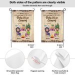 Bandera de jardín personalizada I Want to Hold Your Hand at 80 and Say Baby Let's Go Camping Regalo de San Valentín